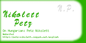nikolett petz business card